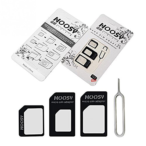 Nosy SIM Card Adapter Nano to Micro and Nano to Regular, Micro to Regular with Eject Pin (Black)