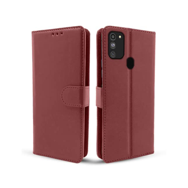 Flip Cover Leather Finish | Inside TPU with Card Pockets | Wallet Stand and Shock Proof | Magnetic Closing | Complete Protection Flip Case (Brown)