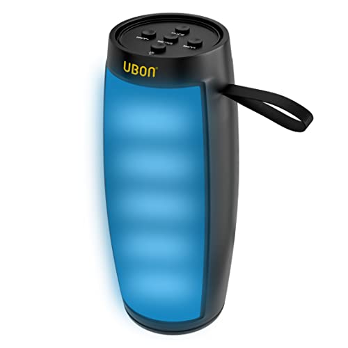Ubon SP-8000 Wireless Speaker with RGB Lights - 5W Bluetooth Speaker with FM, USB, SD Card & AUX Support