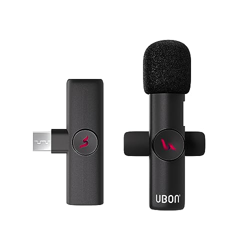 UBON GT-440 Wireless Type-C Professional Mini Collar Mic - Crystal Clear Voice for Live Shows, Interviews, Vlogging, and Live Streaming