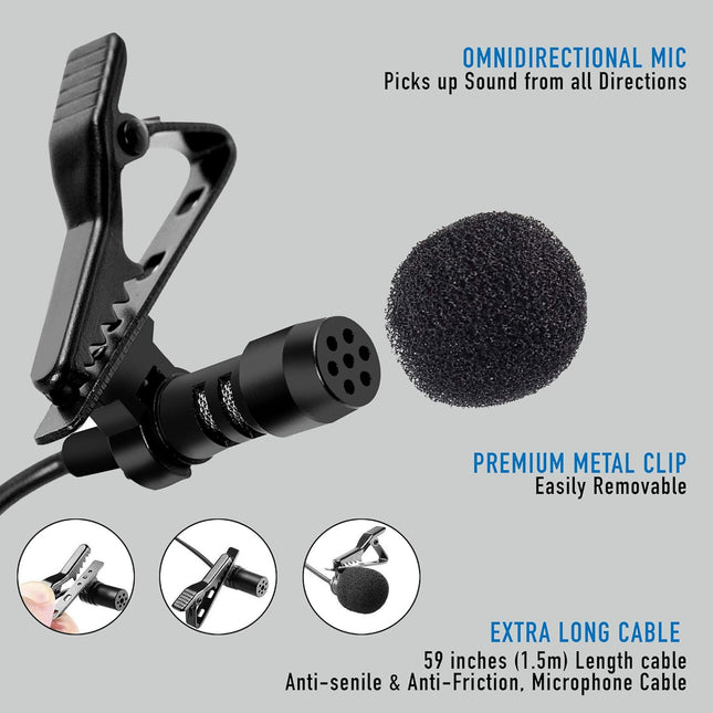 UBON Metal Star CM-20 Condenser Collar Microphone - High-Quality Audio Recording Solution