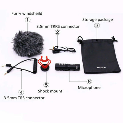 Boya by-MM1 Super-Cardioid Shotgun Microphone - Professional Audio Solution for Live Streaming and Recording