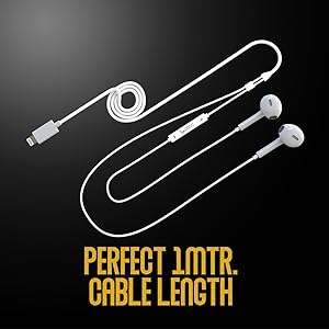 UBON UB-387 in-Ear Wired Earphones with Lightning Connector, Built-in Microphone & Volume Control