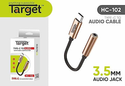 Target HC-102 Type-C to 3.5mm Audio Jack Connector - Enhanced Connectivity for OnePlus, Samsung, and Google Devices"