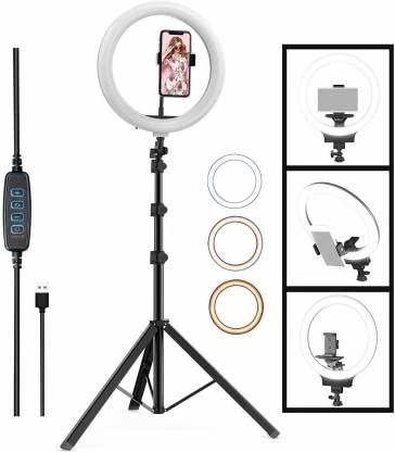 10 Inches Big LED Ring Light for Camera & Smartphone - Perfect for YouTube & Video Shoots