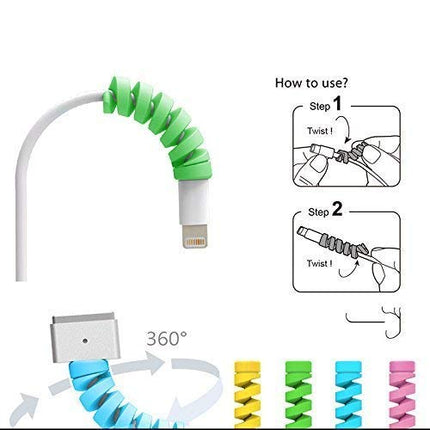Spiral Charger Cable Protector: Data Cable Saver and Charging Cord Protective Cover