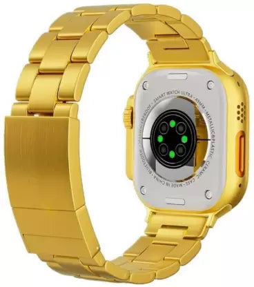 Ultra 2 Golden Smartwatch with Bluetooth Calling, Wireless Charge, Multiple Watch Faces