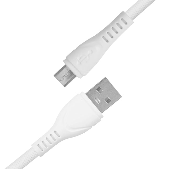 Micro USB (V8-Type) Charging Cable  2.4 AMP USB Cable (White color)