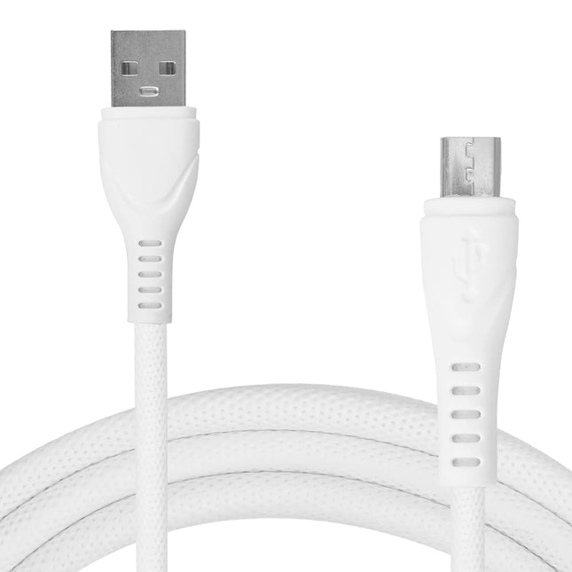 Micro USB (V8-Type) Charging Cable  2.4 AMP USB Cable (White color)