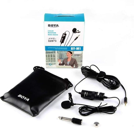 Boya ByM1 Omnidirectional Lavalier Condenser Microphone - Professional Audio Recording Solution