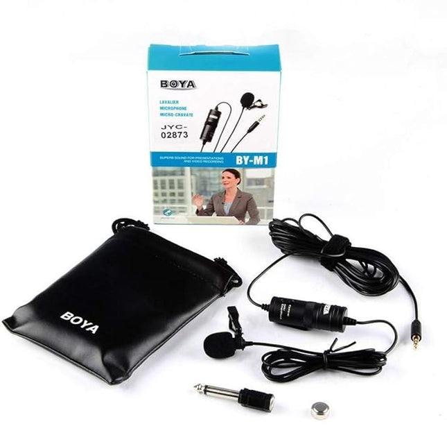 Boya ByM1 Omnidirectional Lavalier Condenser Microphone - Professional Audio Recording Solution