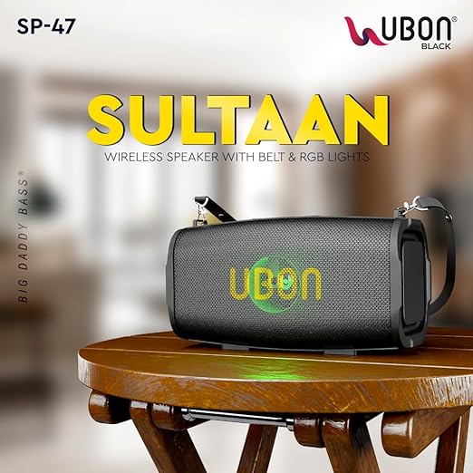 UBON SP-47 Bluetooth Speaker Audio Bar - Portable Wireless Speaker with RGB Lights, Bass & Stereo Sound