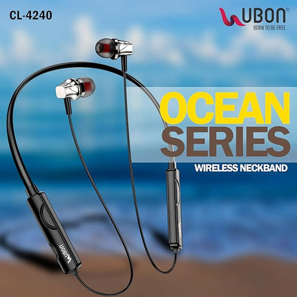 UBON CL-4240 Wireless v5.0 Neckband Headphones - Enhanced Sound and Comfortable Fit