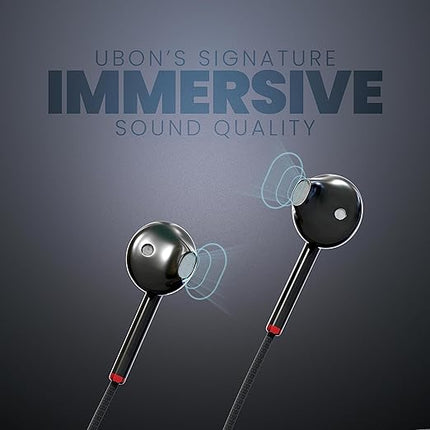 UBON TC-286 in-Ear Wired USB Universal Type C Interface Earphones with 1.2 Metre Cable, 10mm Drivers