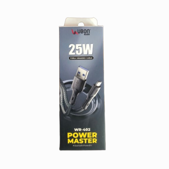 UBON WR-402 Power Master Type C 25W Fast Charging Cable