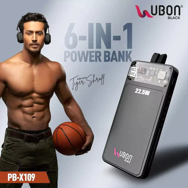 Ubon PB-X109 10000mAh 6 In 1 Power Bank - Your Versatile Charging Solution