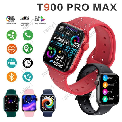 T900 PRO MAX 1.92 inch Large Screen Smart Watch | Heart Rate/Blood Pressure Monitor | Multiple Sports Modes (Black)