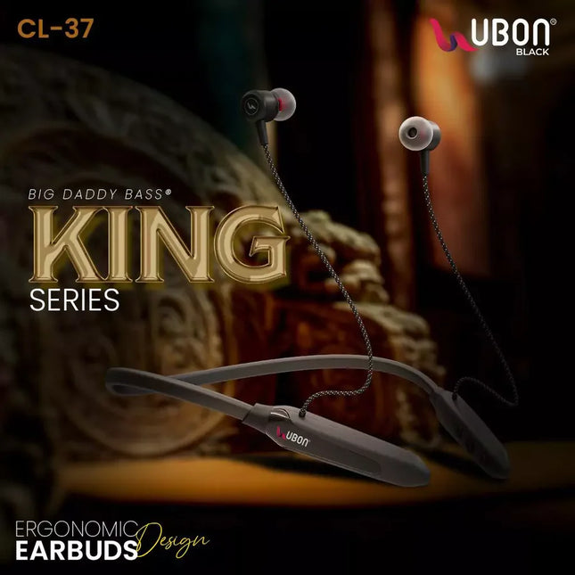 UBON King Series d-UBON CL-37 Wireless Neckband Bluetooth Headset - with 50H Playtime, Excellent Sound, Type-C Fast Charging, Standby 2000 Hours, Voice Assistance, Noise Isolation, Magnetic Switch