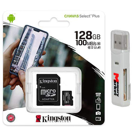 Kingston Canvas Select 128GB MicroSD XC Class 10 Memory Card - High-Speed, Reliable Storage Solution