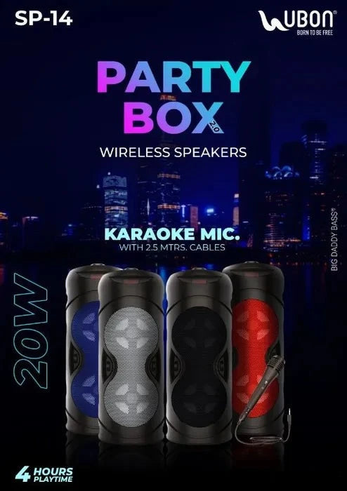 UBON SP-14 PARTY BOX 20W - Portable Bluetooth Speaker with Dynamic Sound