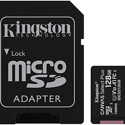 Kingston Canvas Select 128GB MicroSD XC Class 10 Memory Card - High-Speed, Reliable Storage Solution