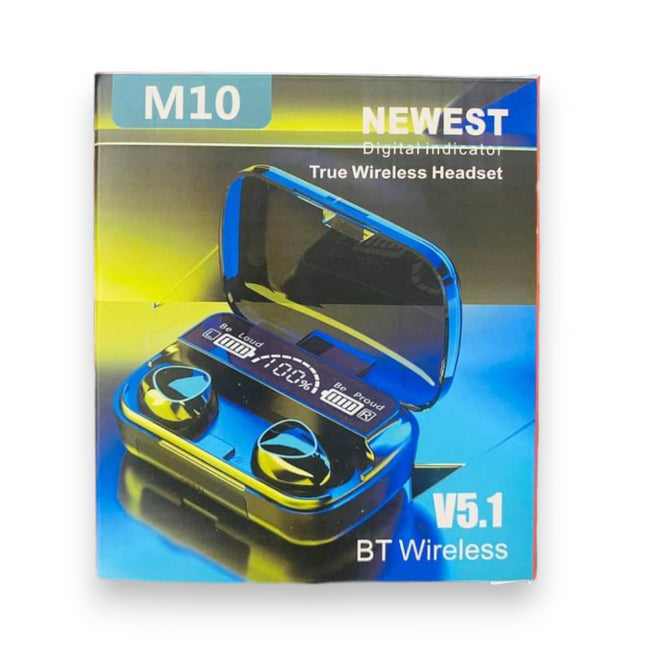 M10 Earbuds - Bluetooth 5.1, Noise-Canceling, LED Display, In-Ear Design