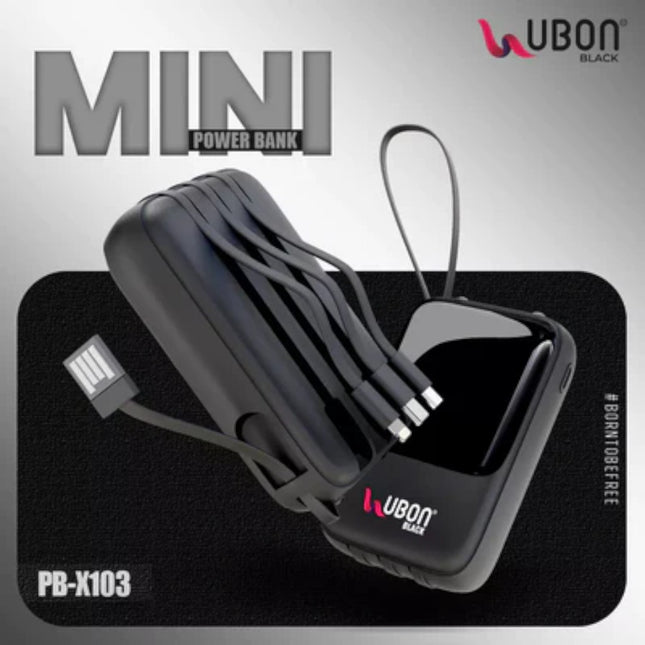 UBON PB-X103 10000mAh Li-Polymer Ultra Compact Power Bank - Fast Charge, Pocket Size, Travel Friendly