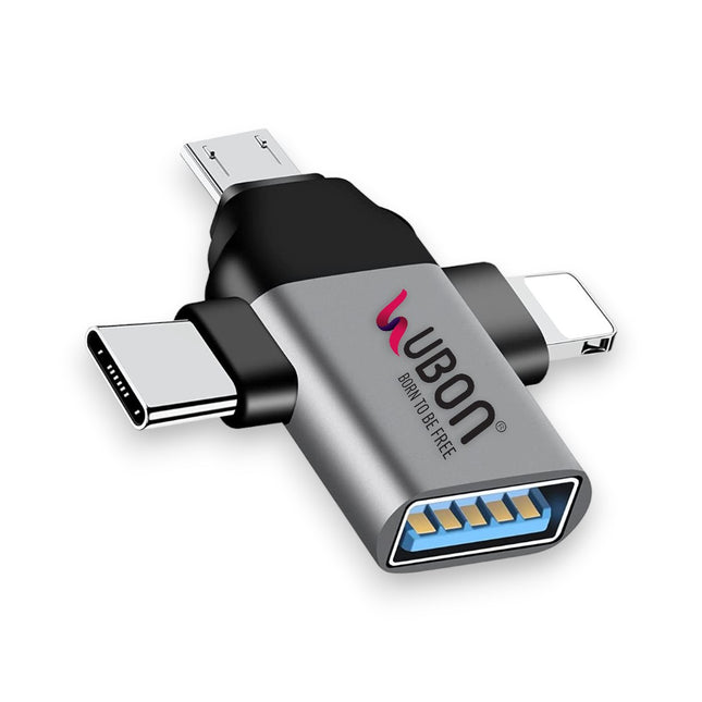 UBON OTG-498 3-in-1 Connector - Seamless Connectivity for Your Devices"